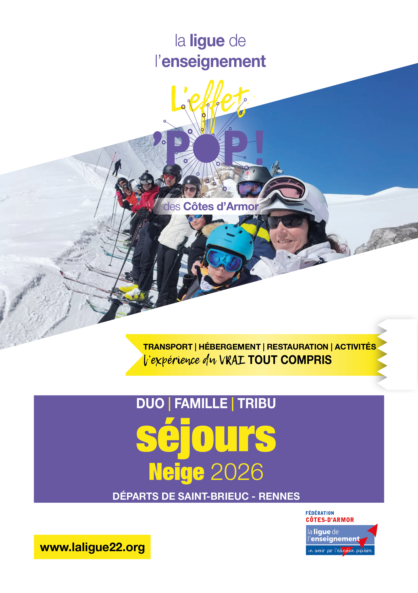 Ligue de l'enseignement 22 - brochure séjours montagne hiver