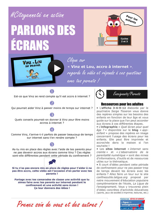 Citoyenneté en action - Parlons des écrans