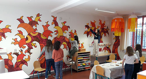 Education artistique - Fresque école Poutrin Saint-Brieuc